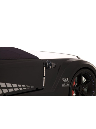 Ліжко машина чорна з підсвічуванням Порше-911